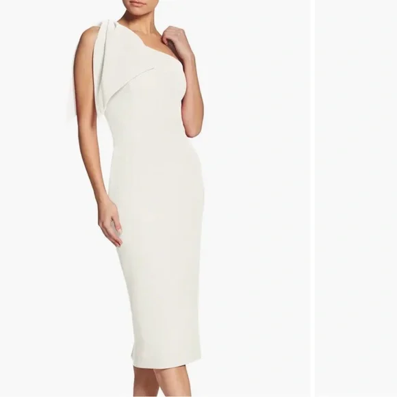 NWT Dress the Population Tiffany One-Shoulder Midi Dress - Picture 2 of 6